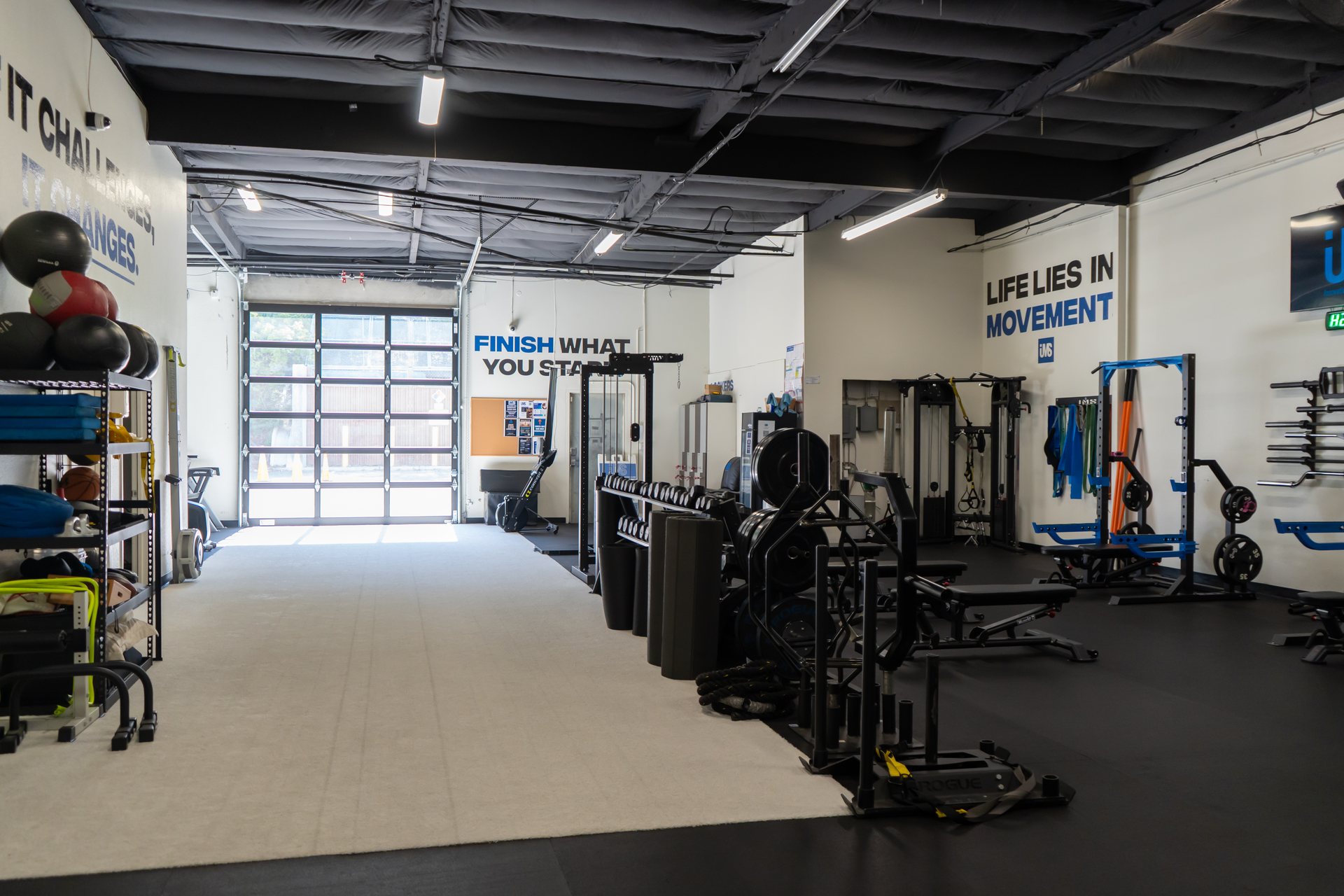 The full IMS floor looking toward the roll-up door